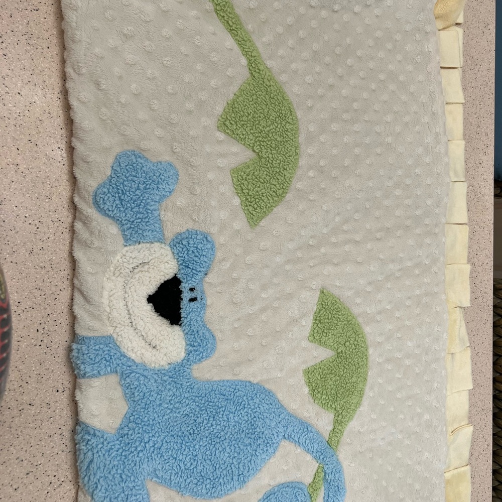 boogie baby giraffe and monkey baby Blanket green and blue